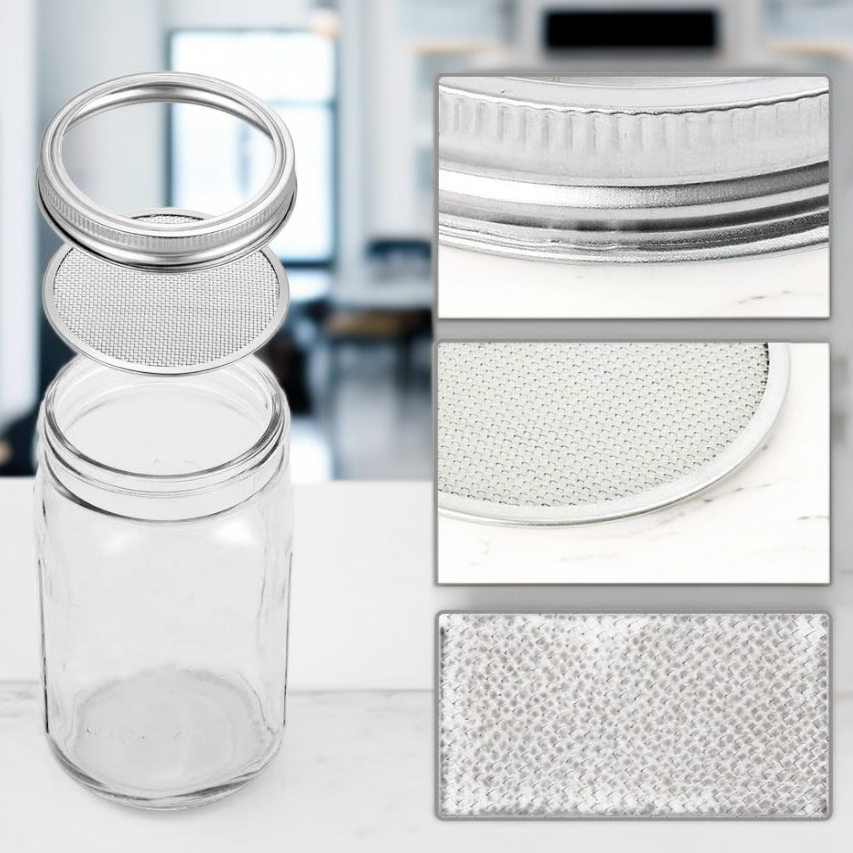 발아 유리병에 들어있는 신선한 새싹