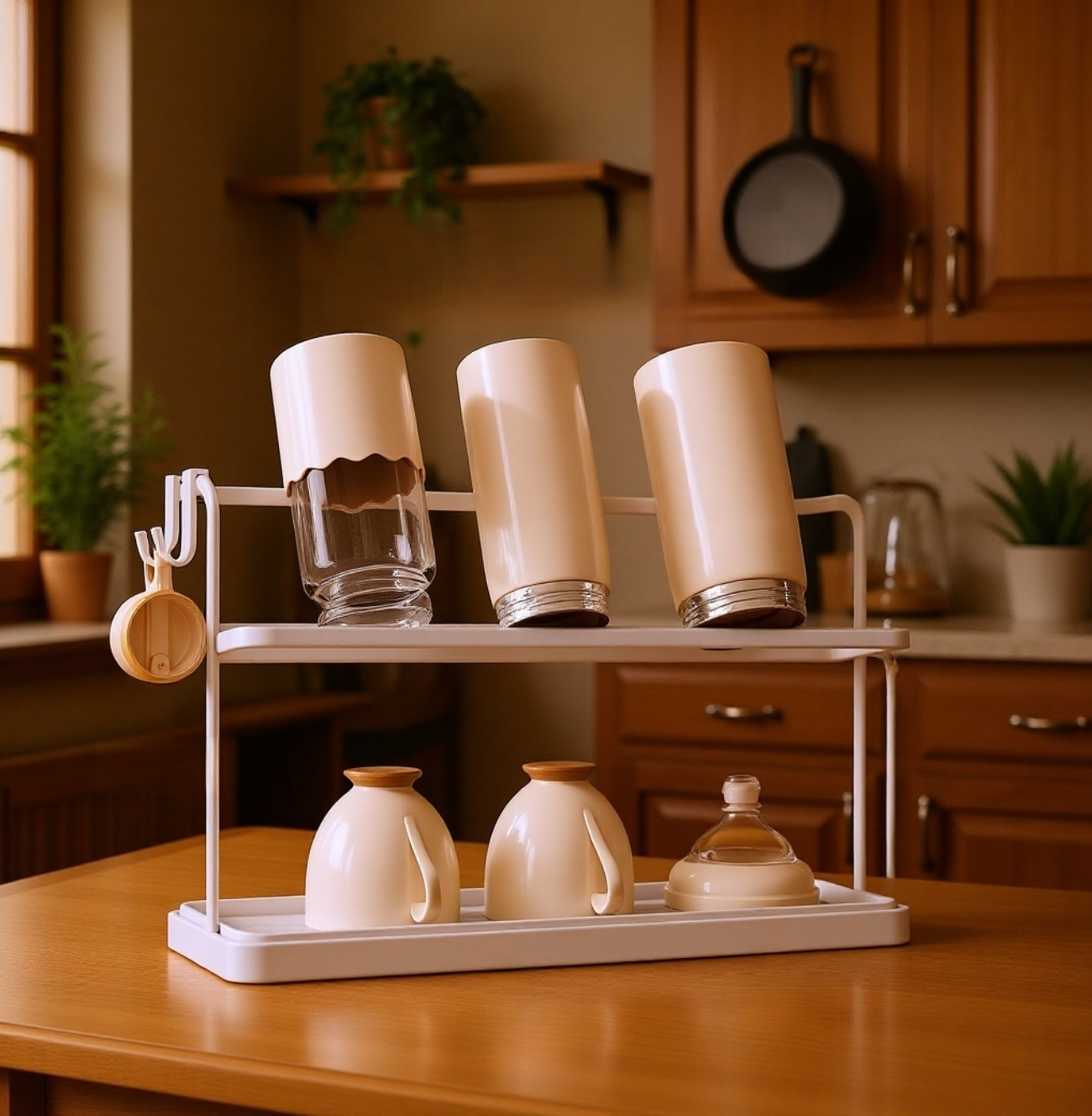 다양한 크기의 컵을 담은 컵홀더