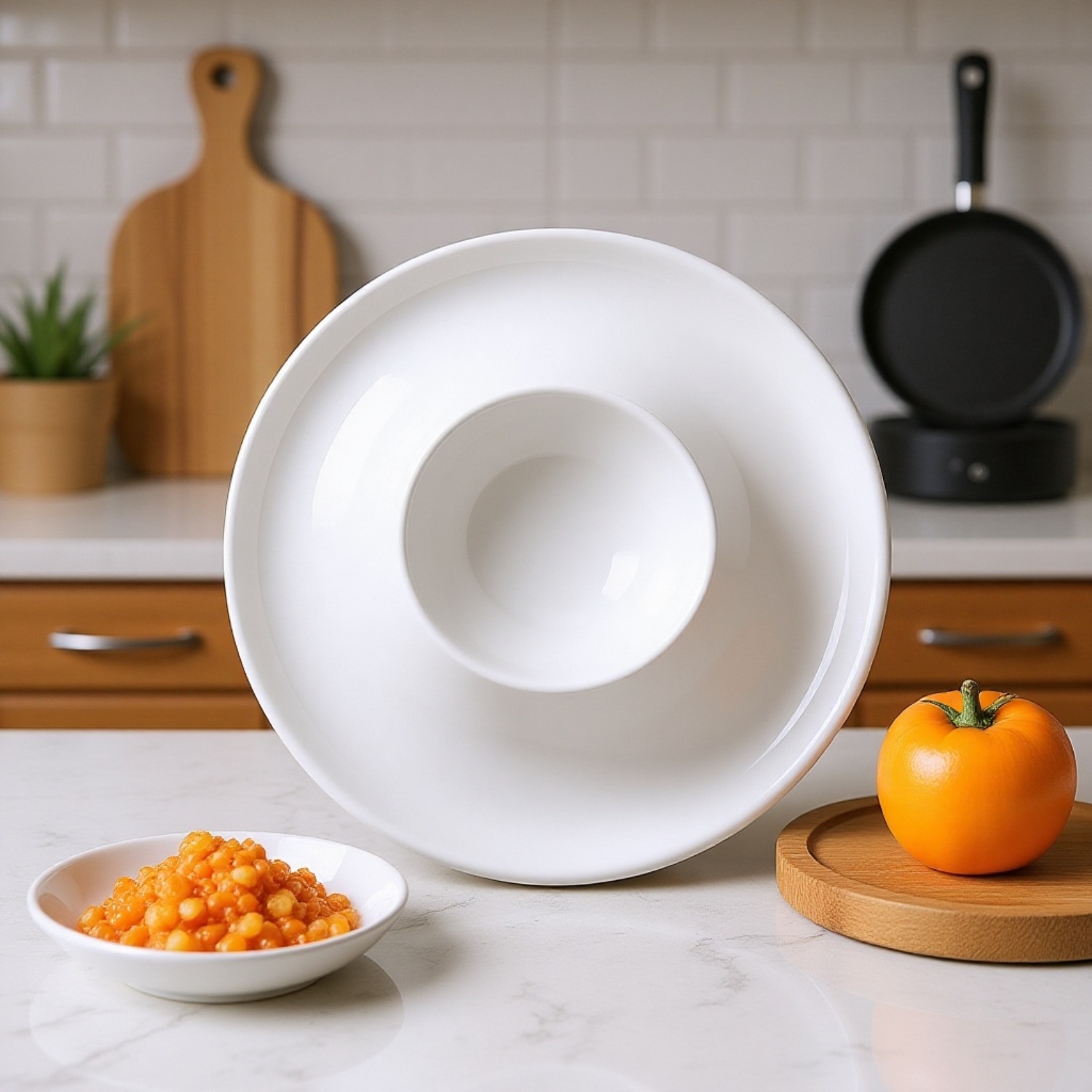 에그컵으로 아침 식사를 준비하는 모습