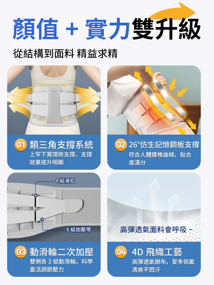 仿生龍骨可調式支撐護腰帶
