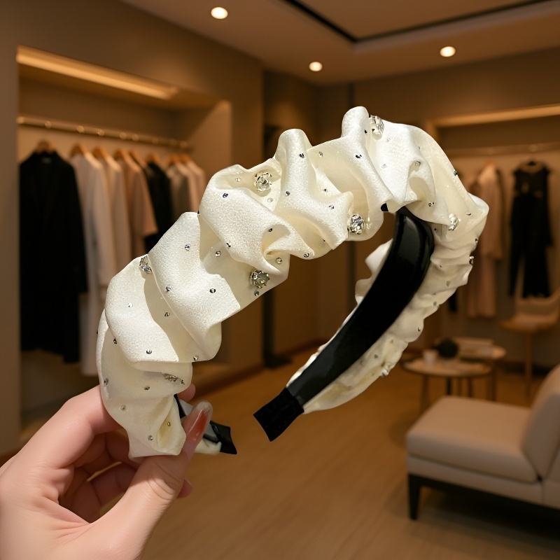 閃鑽裝飾黑色髮箍高質感