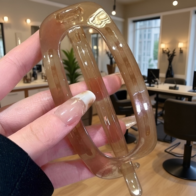 橢圓髮夾一字扭扭夾側面設計