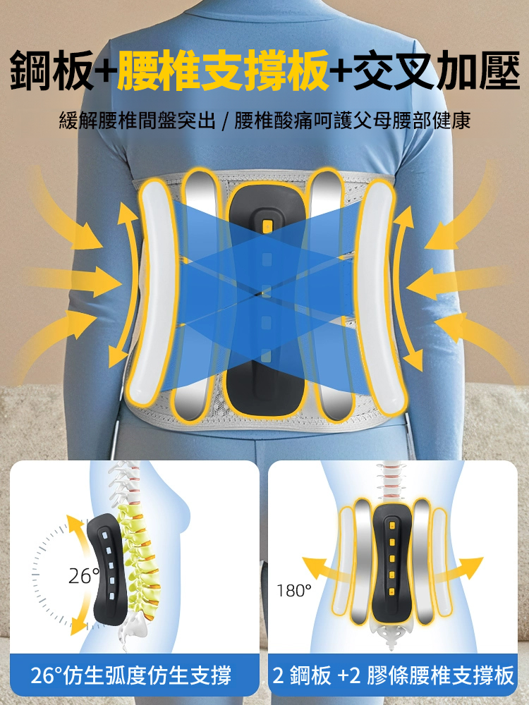 仿生龍骨可調式支撐護腰帶
