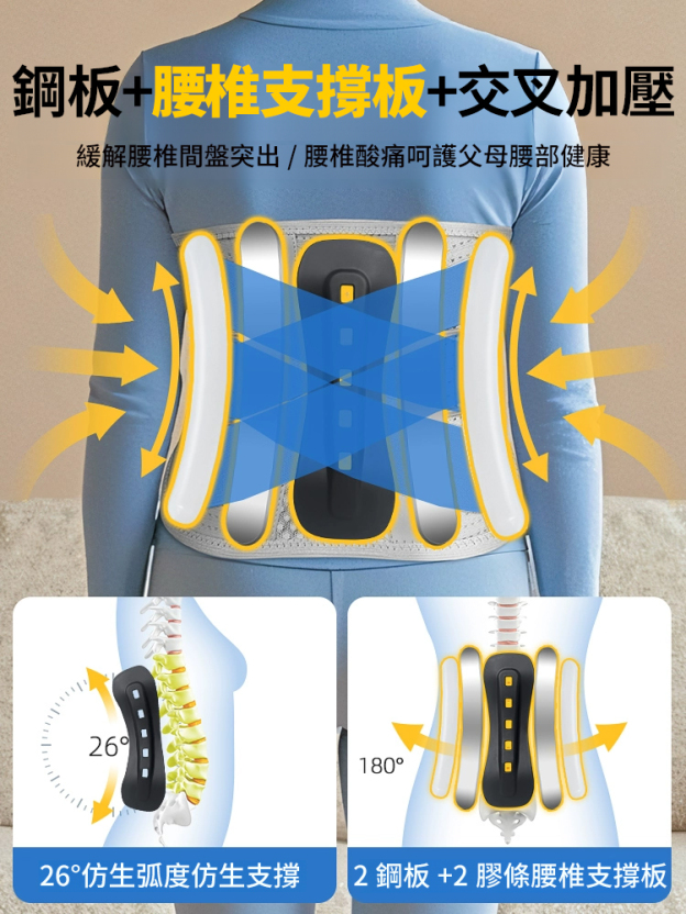 仿生龍骨可調式支撐護腰帶