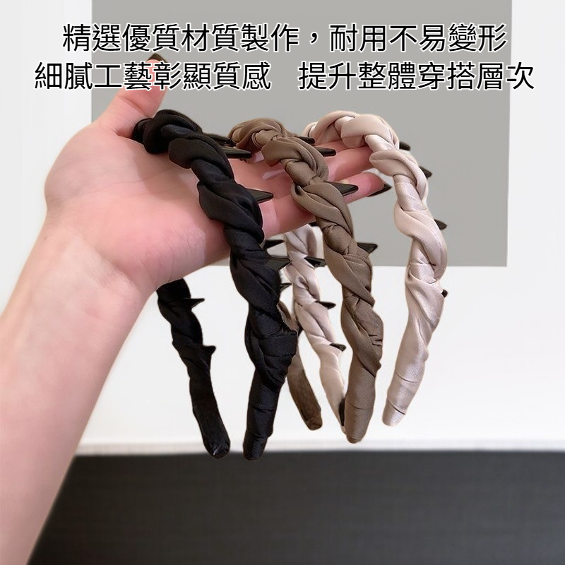 簡約百搭高爐頂髮箍穿戴效果