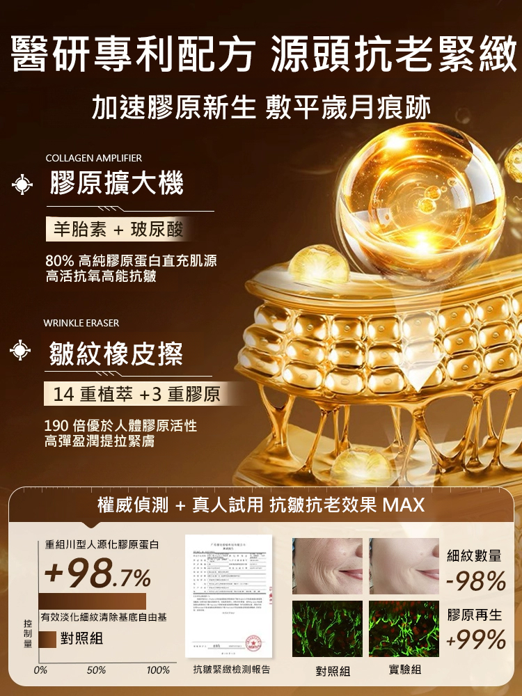 蛋白酶膠原抗皺精華膜組合