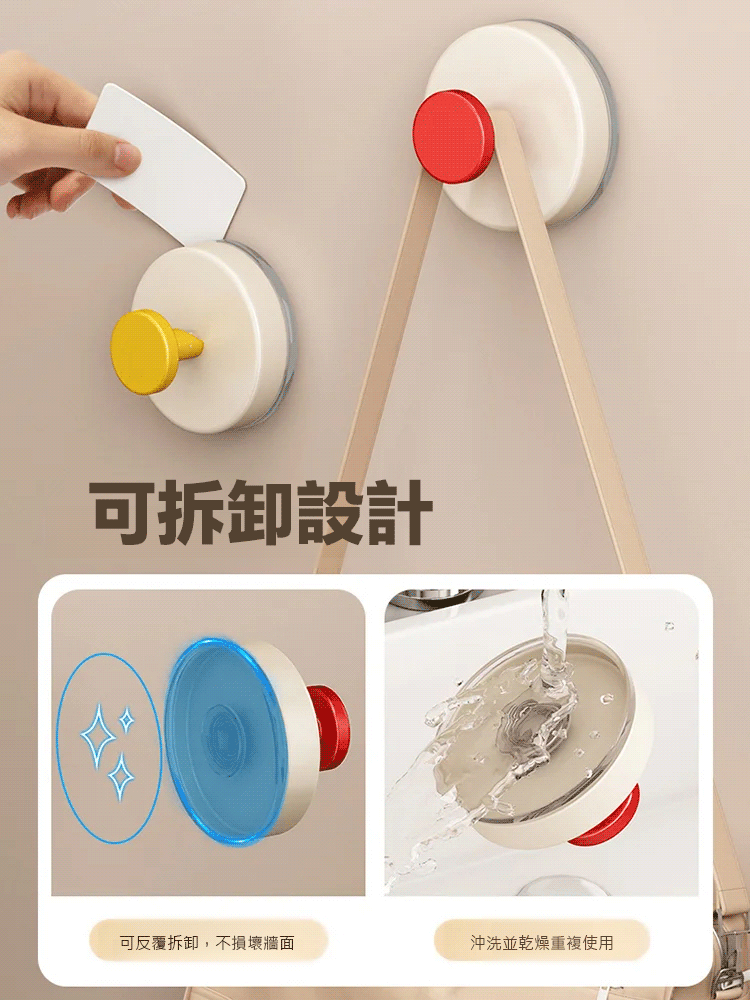 【強力承重】多巴胺可拆卸吸盤掛鉤