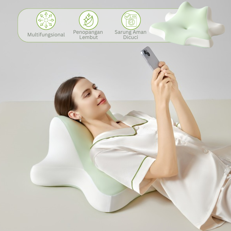 TUSEN SmartSleep Multi I – Bantal Memory Foam 360° Multifungsi Ergonomis Premium