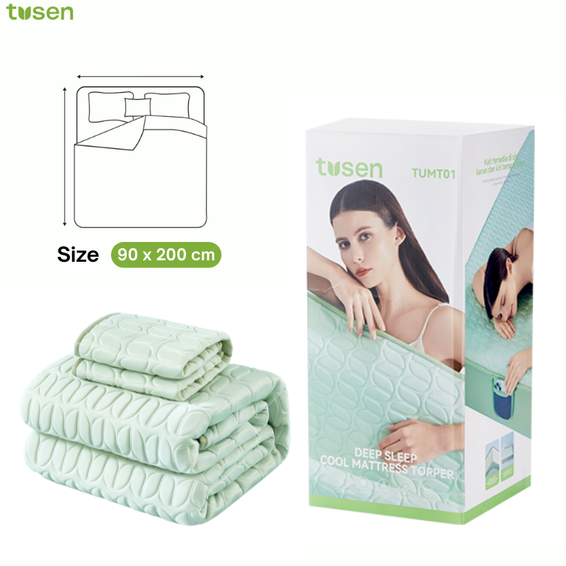 TUSEN DeepSleep Airy I Mattress Topper Cooling Sensation | Memory Foam Bed Cover Super Soft Anti Gerah – TUMT01