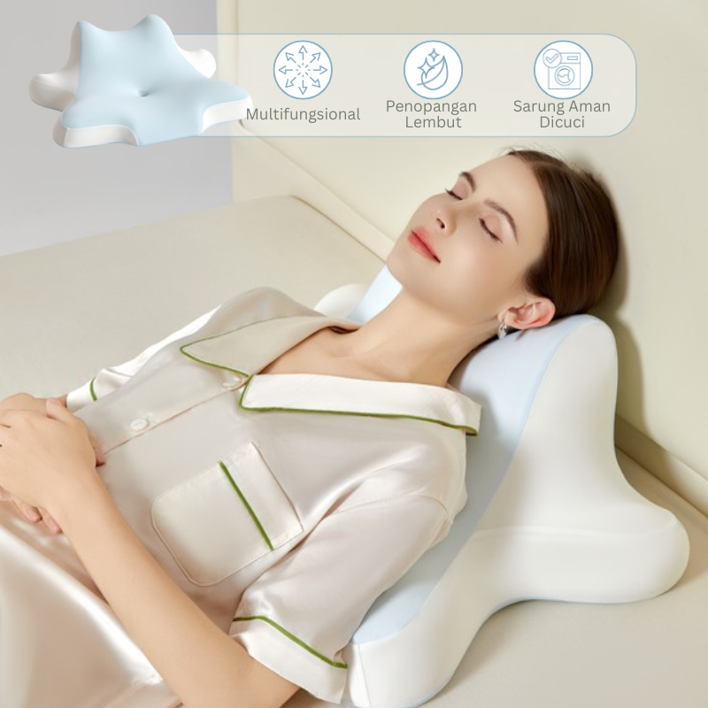 TUSEN SmartSleep Multi I – Bantal Memory Foam 360° Multifungsi Ergonomis Premium