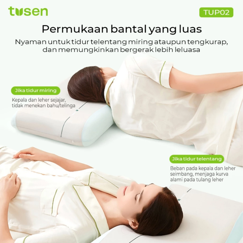 TUSEN DeepSleep Cloud III – Bantal Memory Foam Ortopedik Cooling Dua Sisi 10cm