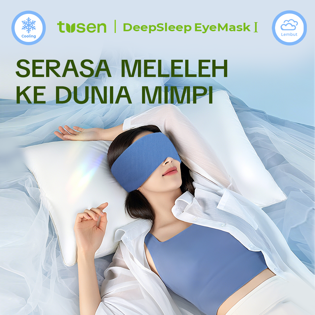 TUSEN DeepSleep Eyemask I Sleep Mask Dua Sisi Cooling & Soft Velcro Premium – TUE01