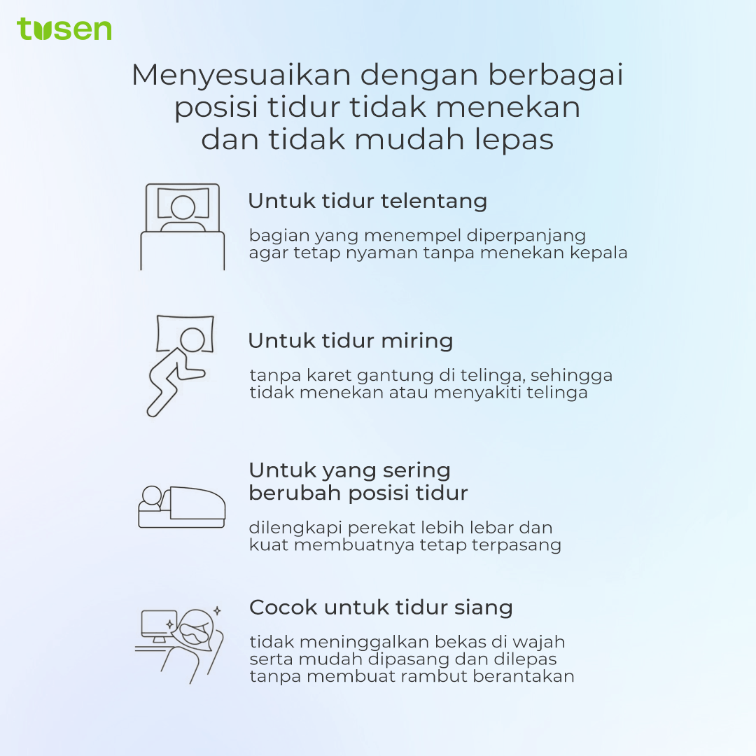 TUSEN DeepSleep Eyemask I Sleep Mask Dua Sisi Cooling & Soft Velcro Premium – TUE01