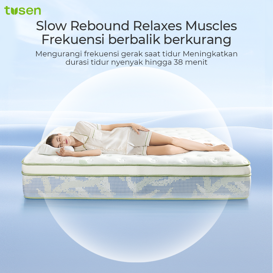 TUSEN DeepSleep III+  Kasur Spring Bed Premium 30 cm dengan Zero-Pressure Memory Foam & 928 Pocket Spring - TUM09