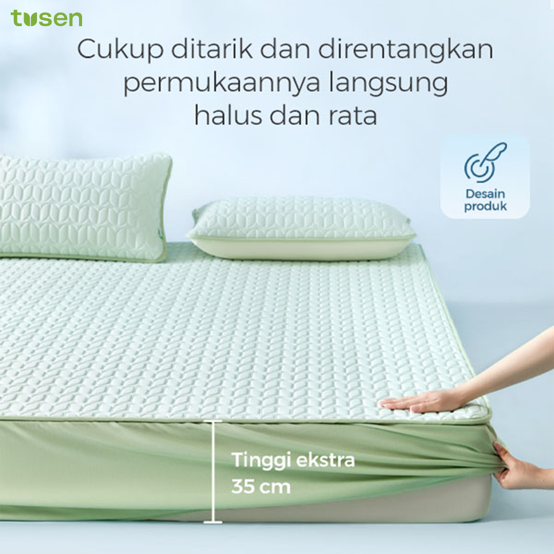 TUSEN DeepSleep Airy I Mattress Topper Cooling Sensation | Memory Foam Bed Cover Super Soft Anti Gerah – TUMT01