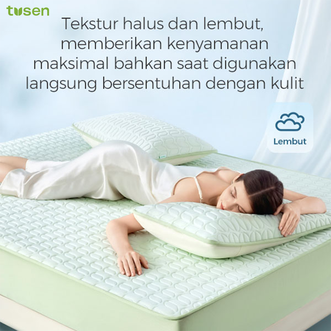 TUSEN DeepSleep Airy I Mattress Topper Cooling Sensation | Memory Foam Bed Cover Super Soft Anti Gerah – TUMT01