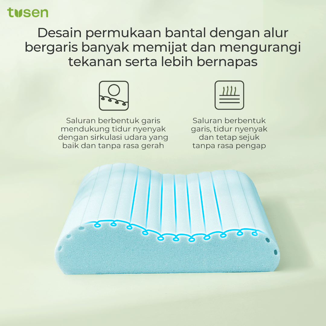 TUSEN DeepSleep Cloud 5+ – Bantal Memory Foam Ortopedik Premium 8/10cm