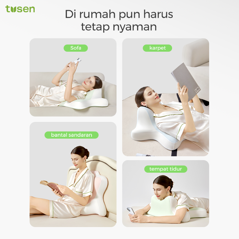 TUSEN SmartSleep Multi I – Bantal Memory Foam 360° Multifungsi Ergonomis Premium
