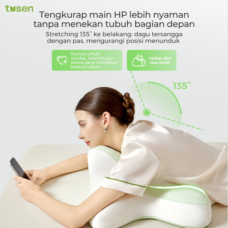 TUSEN SmartSleep Multi I – Bantal Memory Foam 360° Multifungsi Ergonomis Premium
