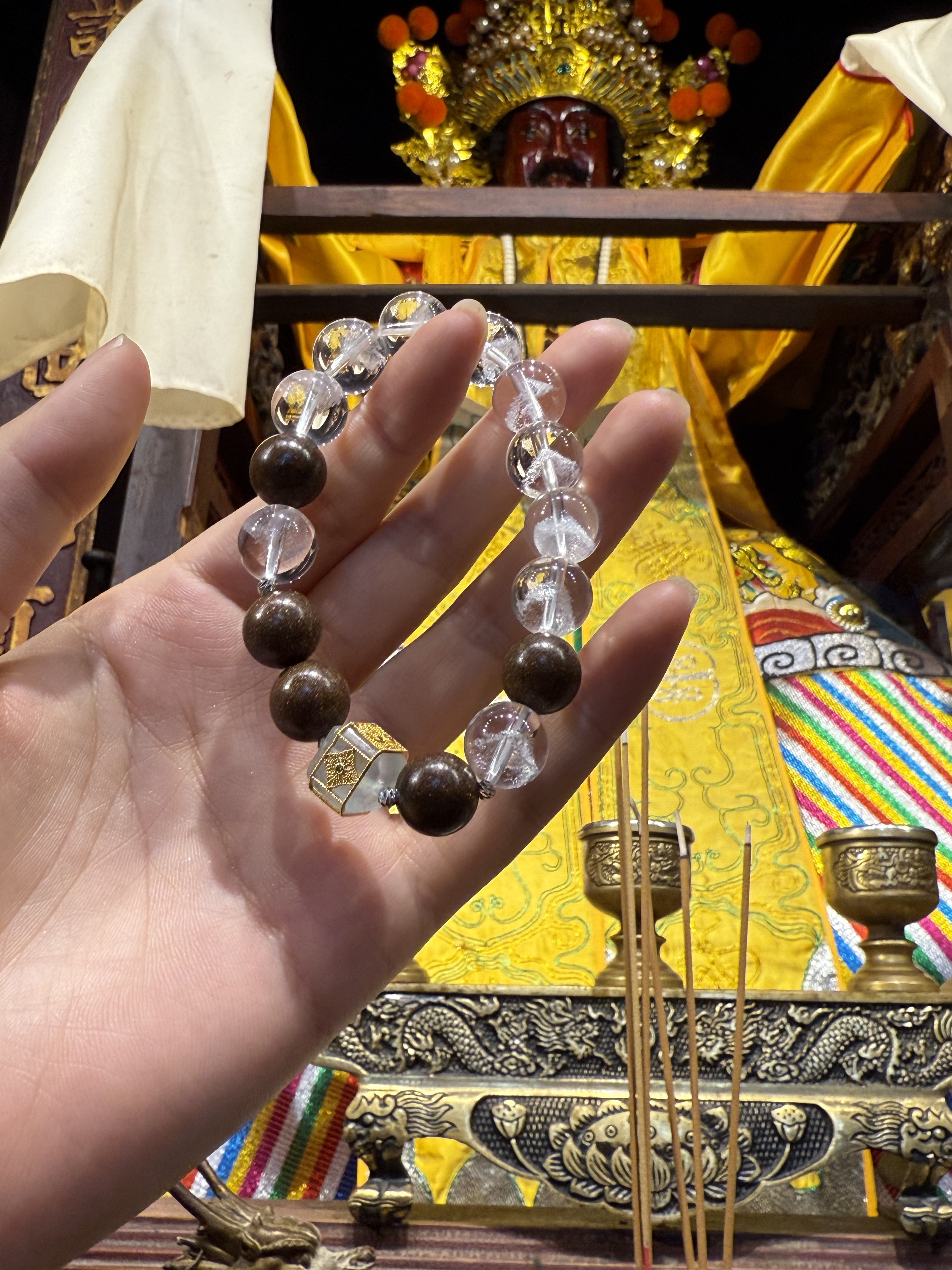 人参香珠水晶手串 12