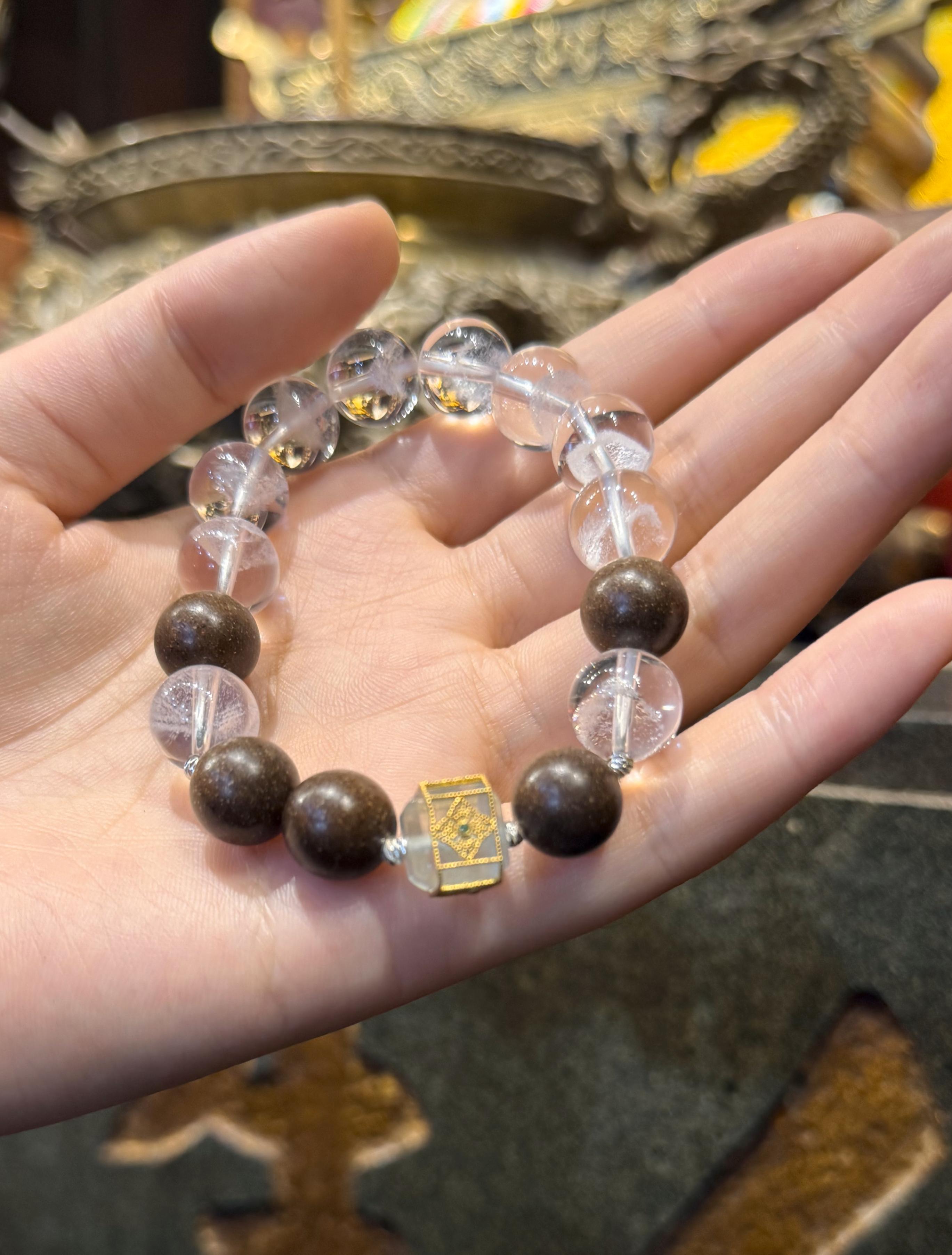 人参香珠水晶手串 12