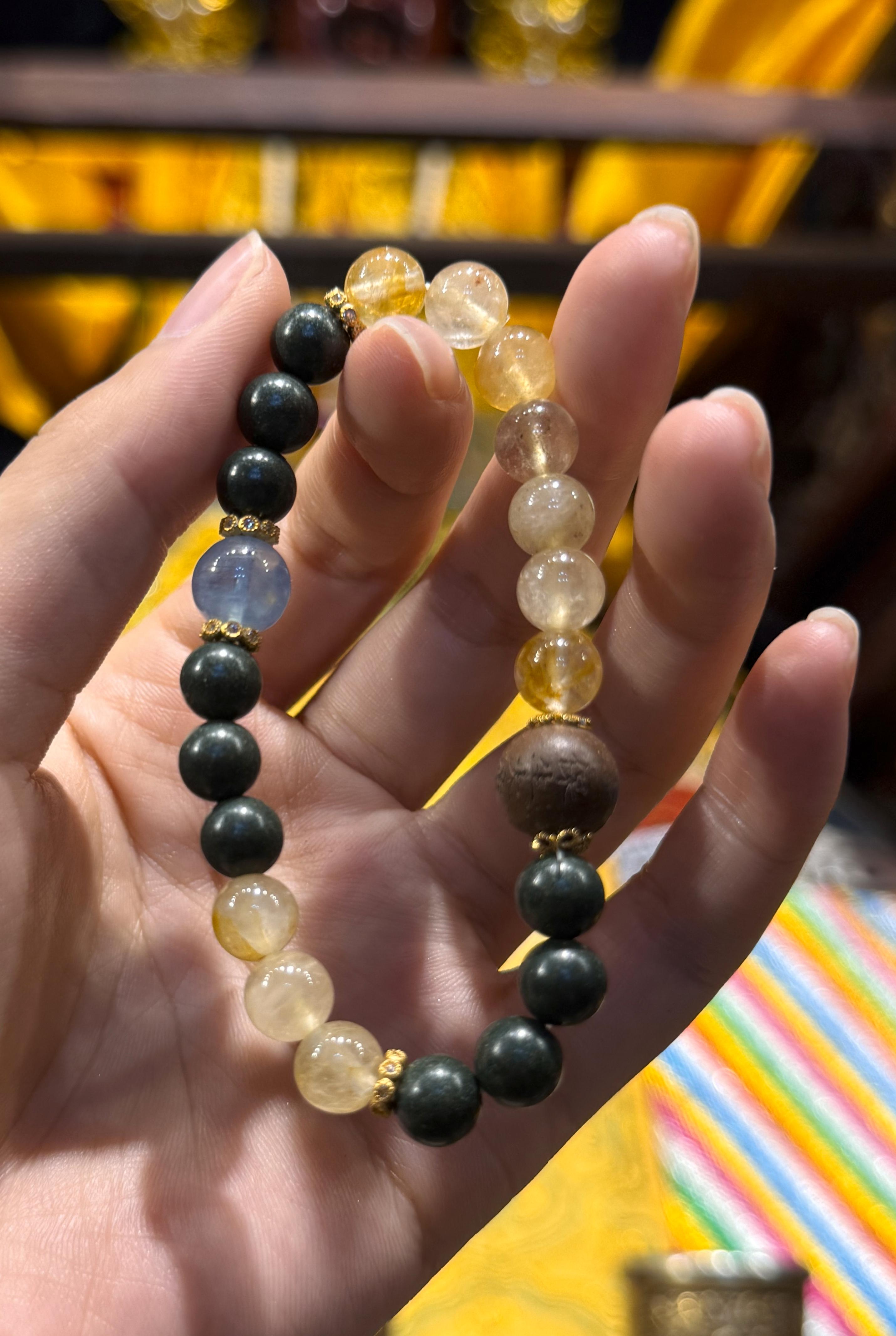 梦灵方黄彩晶手串