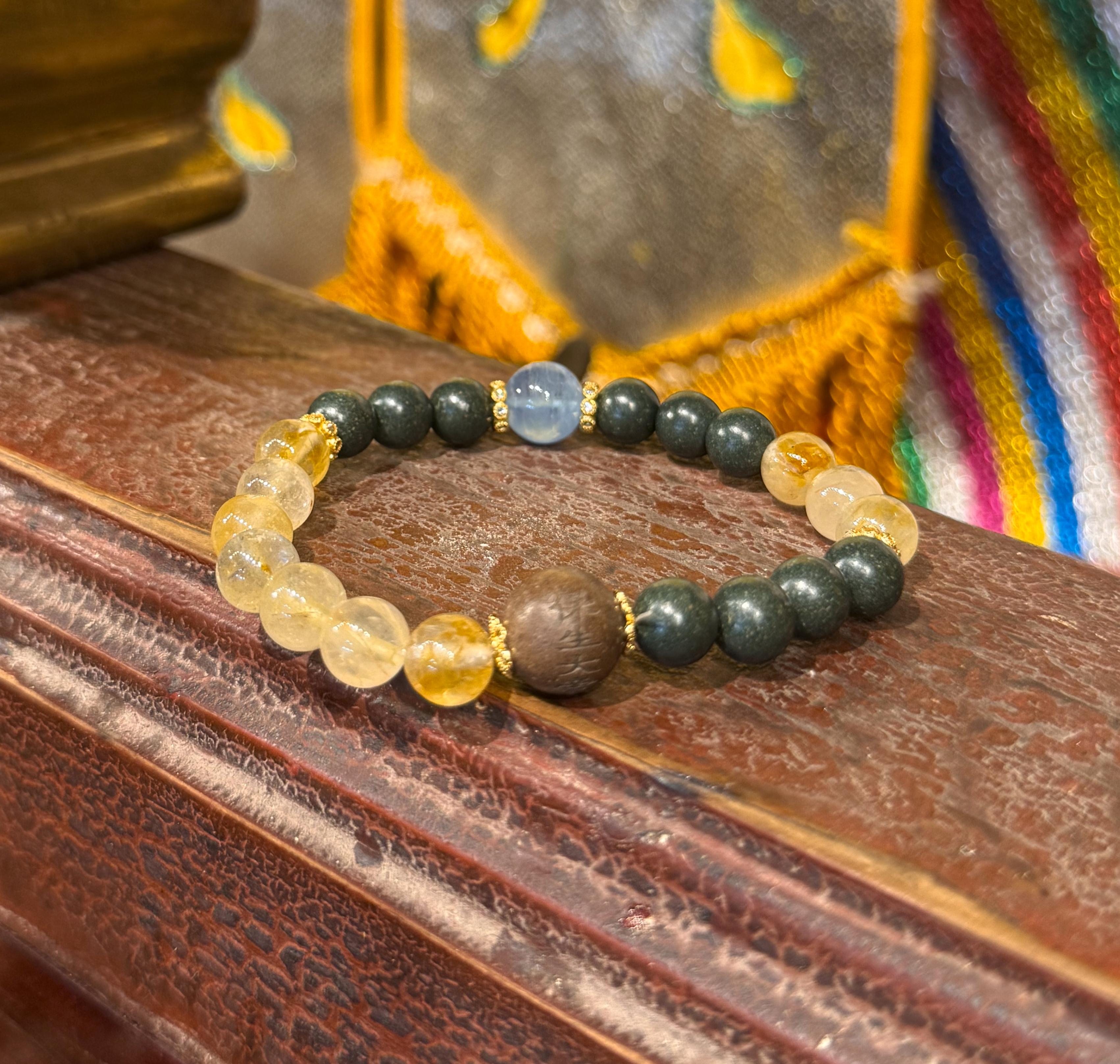 梦灵方黄彩晶手串