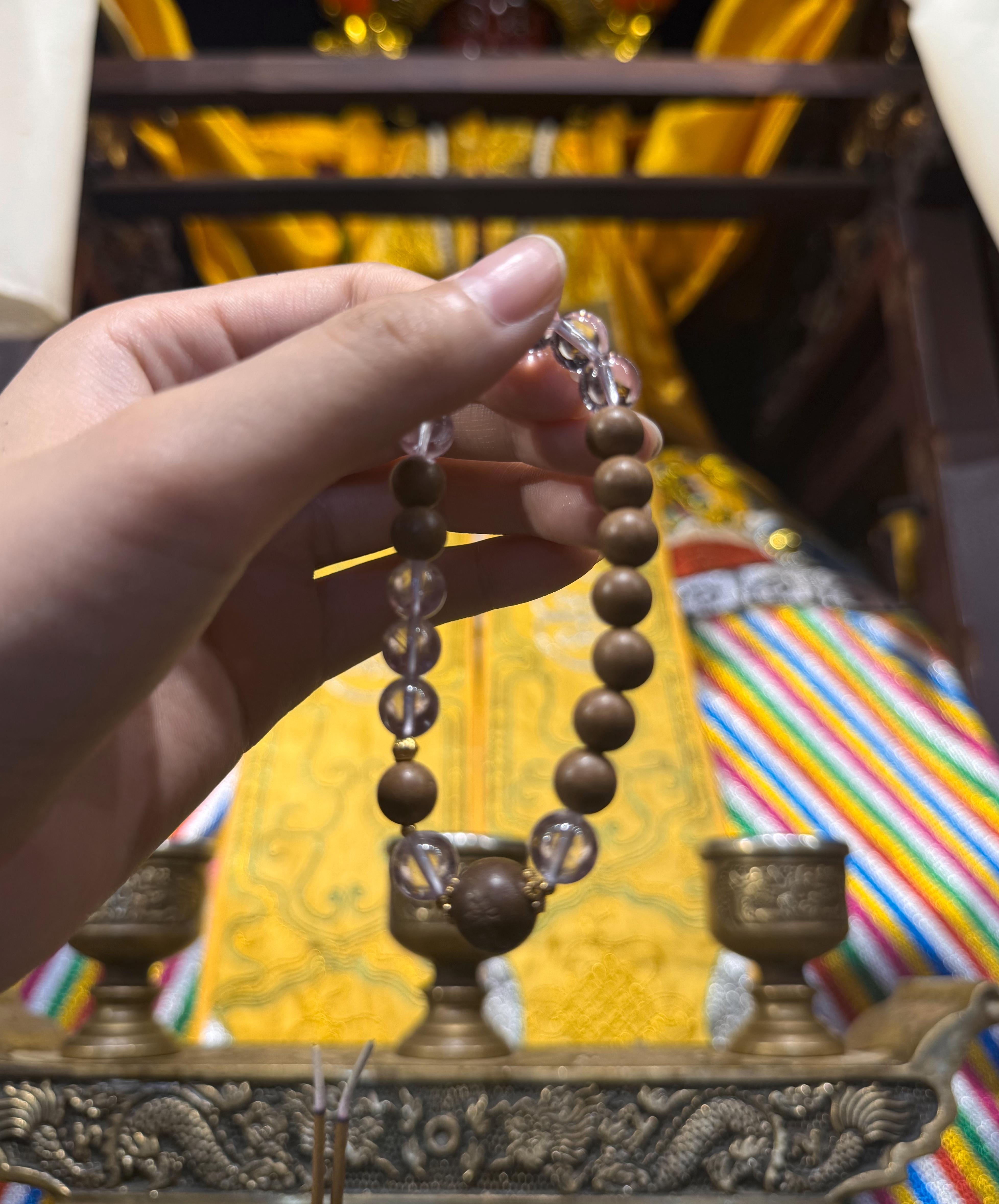 西斋雅意香手串（金白）｜五行肃清，静明聚运