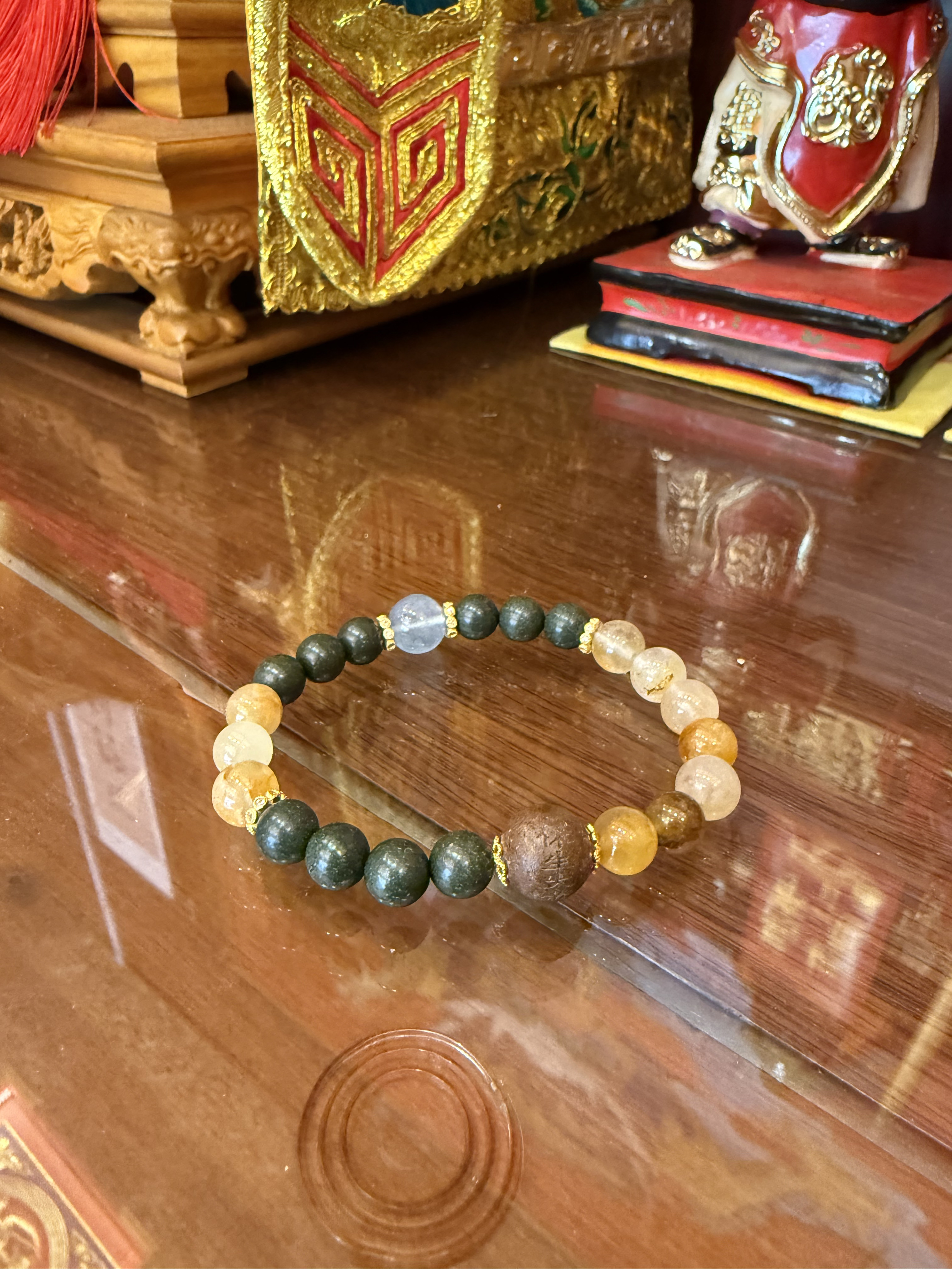 梦灵方黄彩晶手串