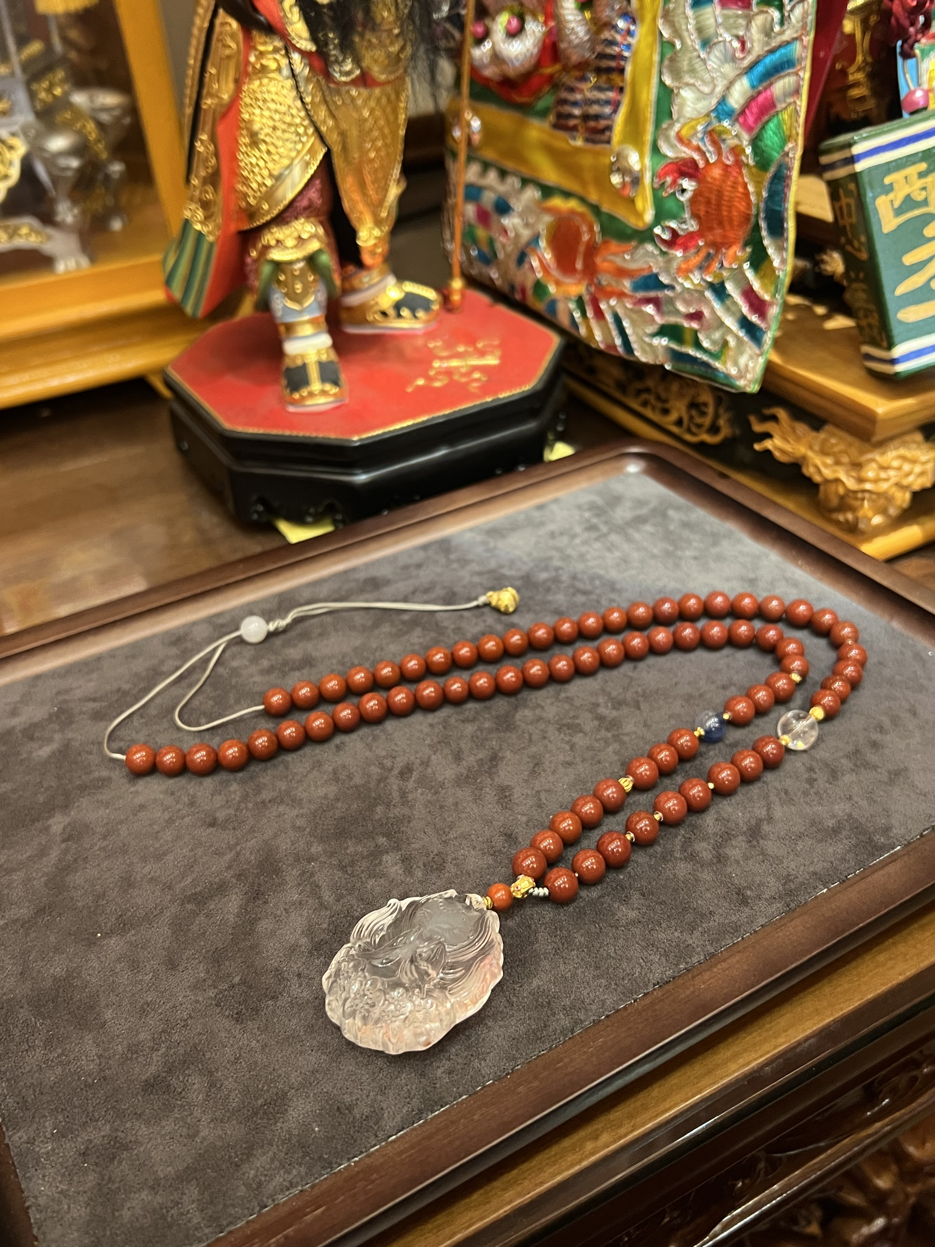 白水晶凤九南红项链 | 纯净守护，招引善缘 ✨