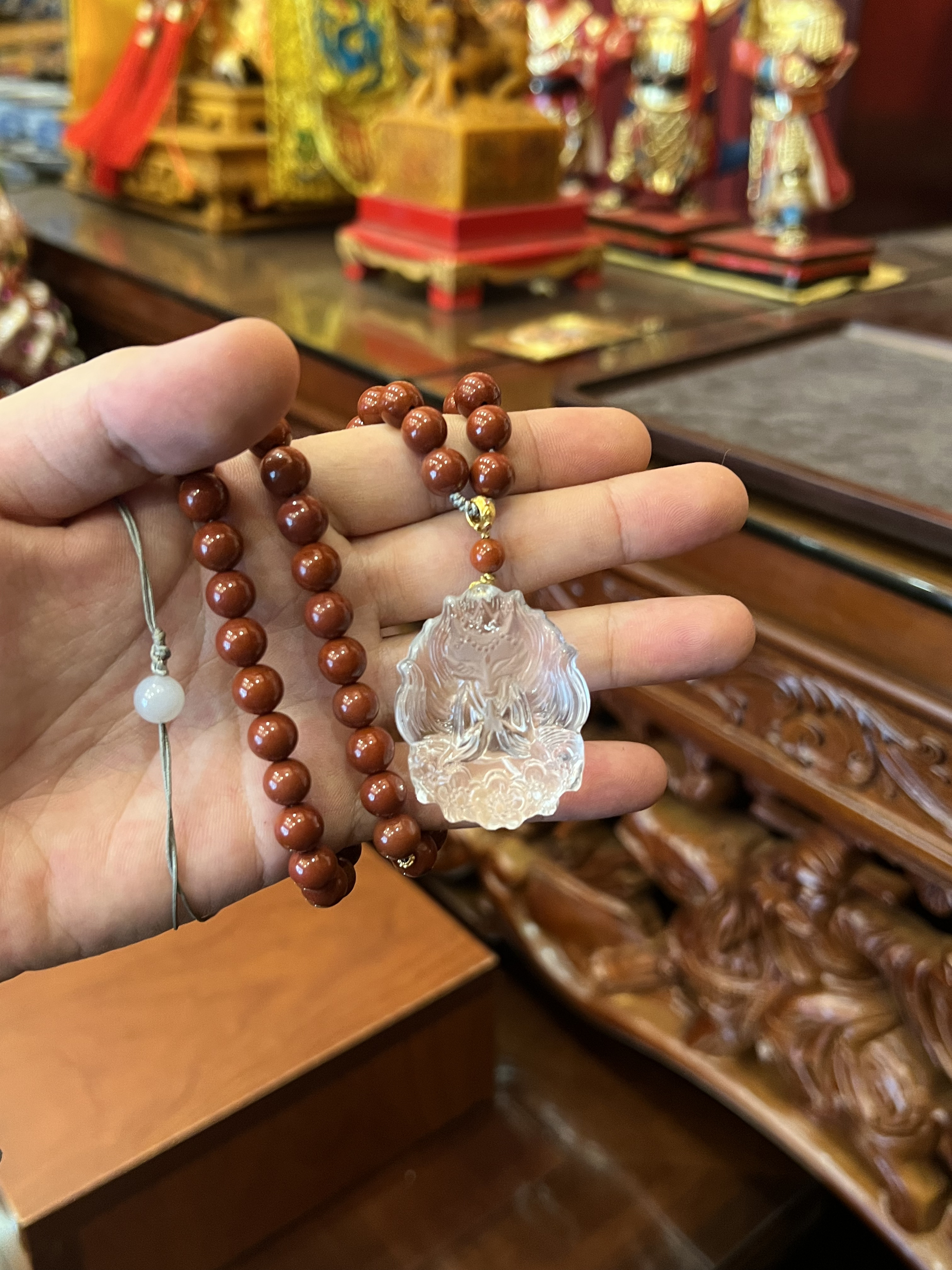 白水晶凤九南红项链 | 纯净守护，招引善缘 ✨