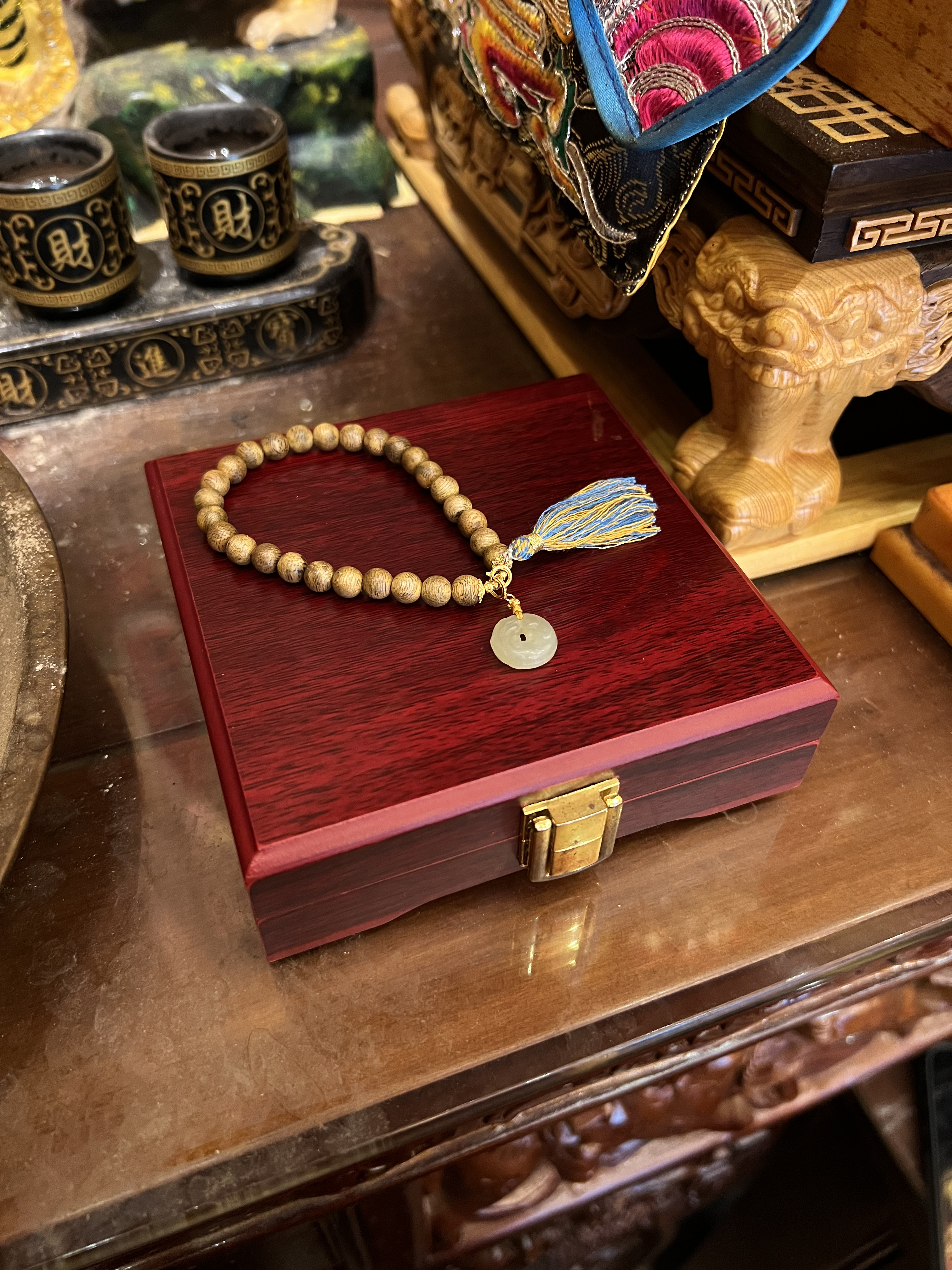 和田玉凤九沉香手串 | 祥瑞环绕，灵韵护身✨