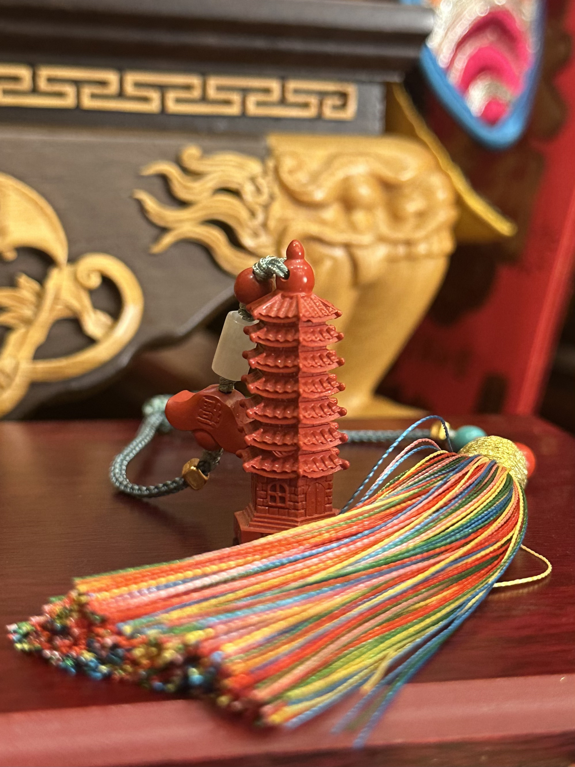 玲珑宝塔朱砂挂坠｜镇宅护身，玲珑化煞