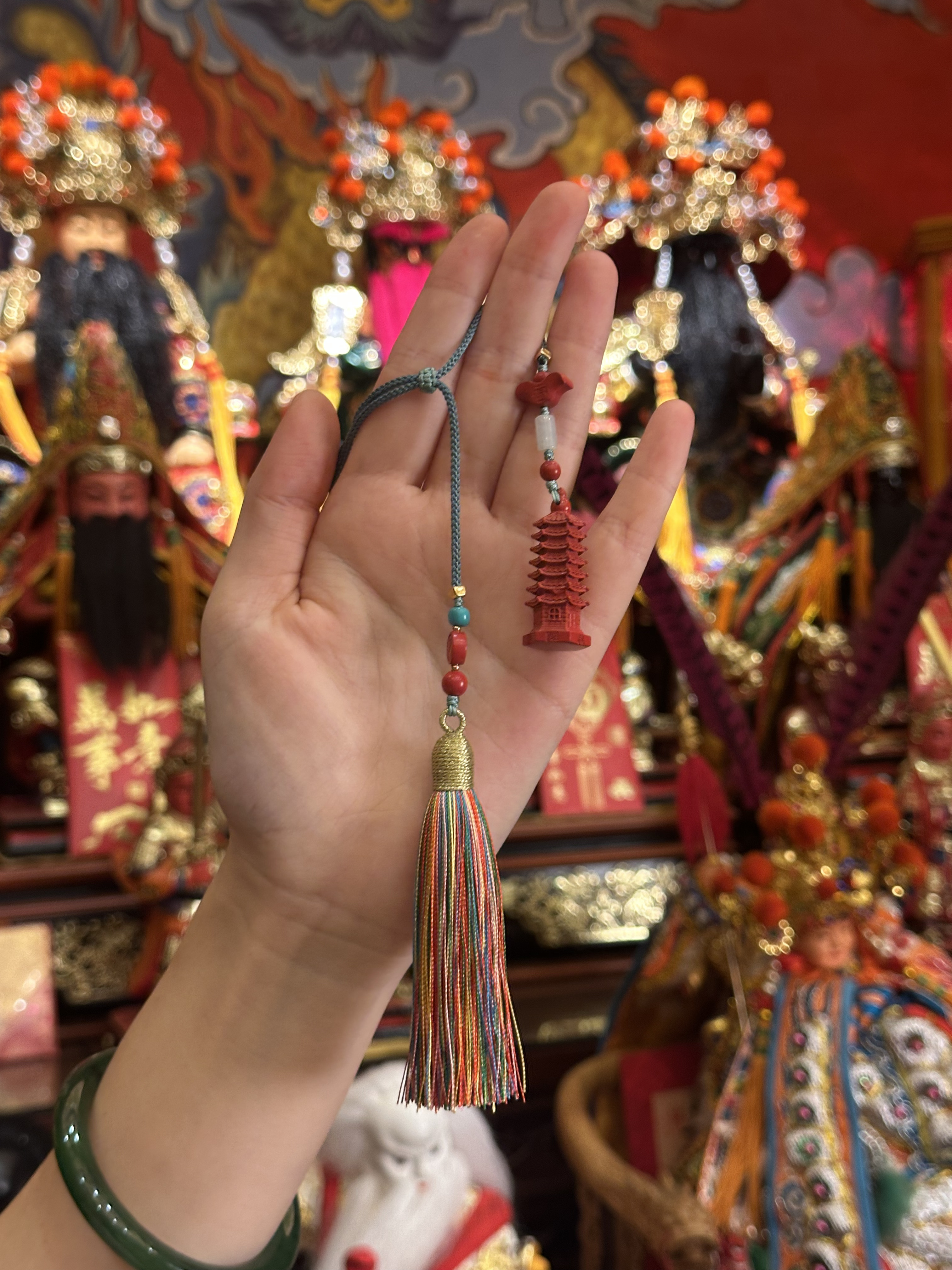 玲珑宝塔朱砂挂坠｜镇宅护身，玲珑化煞