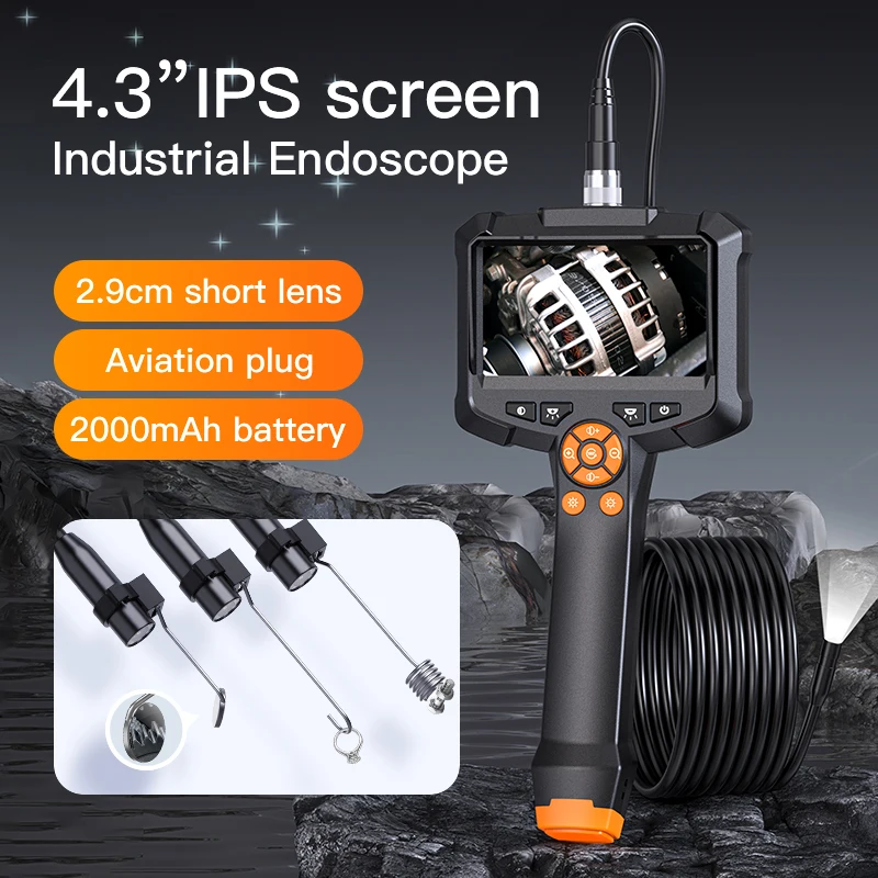 G30-M Industrial Endoscope Camera – 4.3" IPS Display | 20m Detachable Cable | 8mm 2MP Inspection Camera