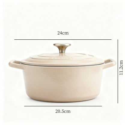 หม้ออีนาเมลสีขาวน้ำนม