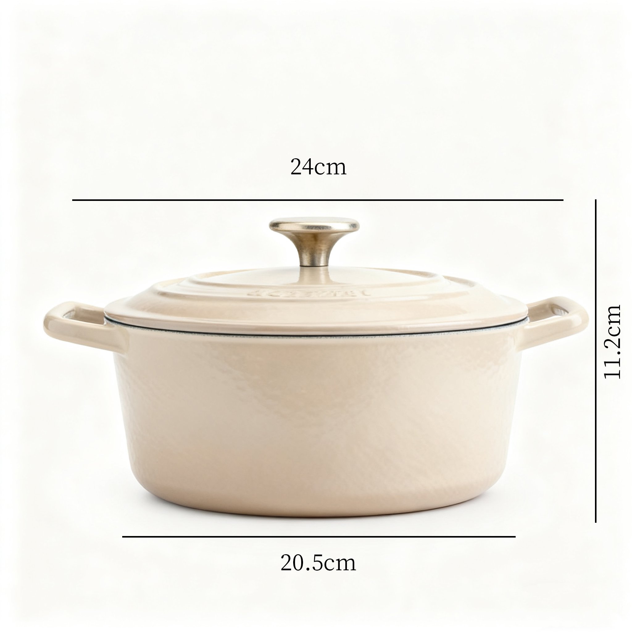 หม้ออีนาเมลสีขาวน้ำนมสำหรับปรุงอาหาร