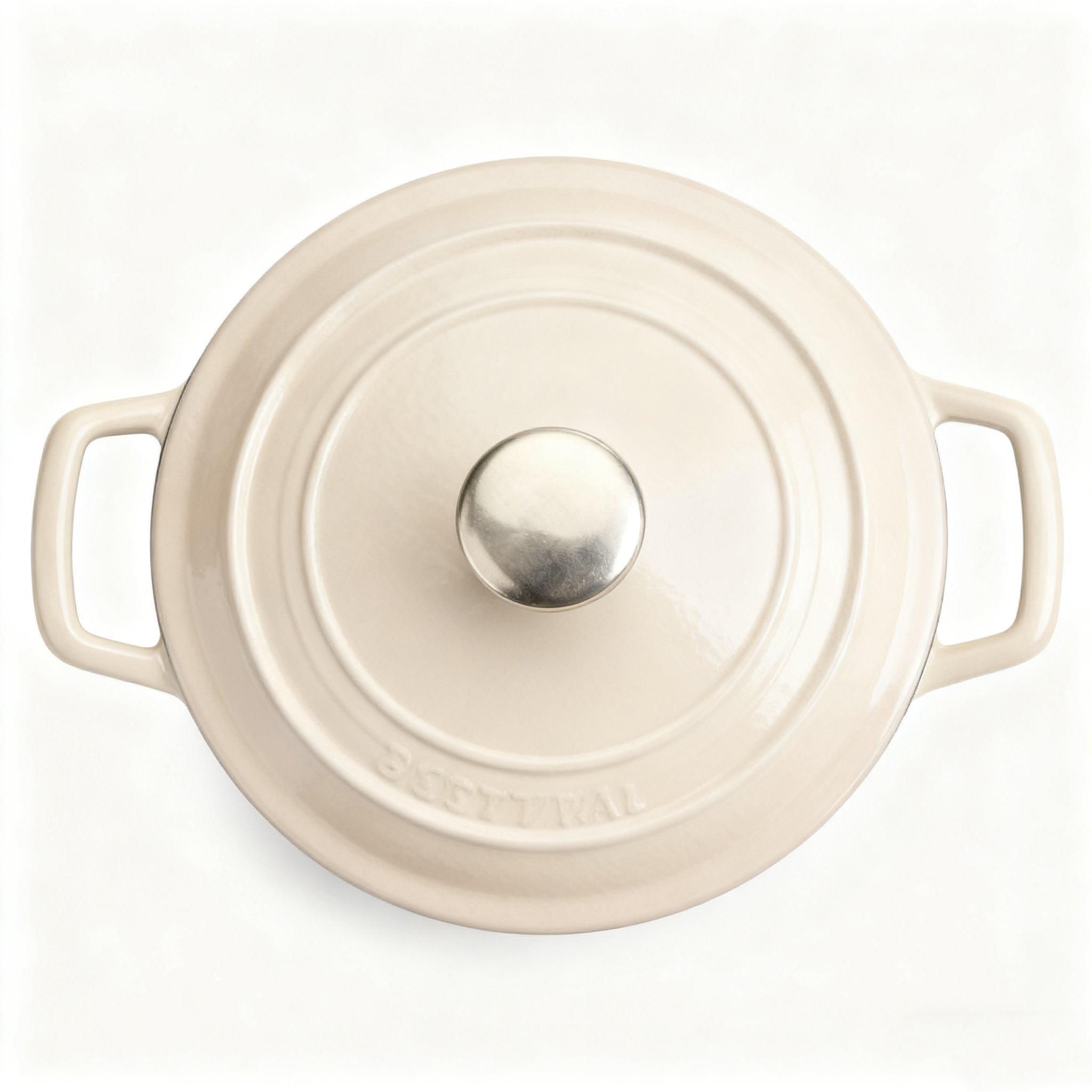 หม้ออีนาเมลสีขาวน้ำนมดีไซน์สวยงามสำหรับครัวสมัยใหม่