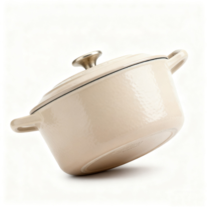 หม้ออีนาเมลสีขาวน้ำนม