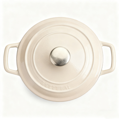 หม้ออีนาเมลสีขาวน้ำนม