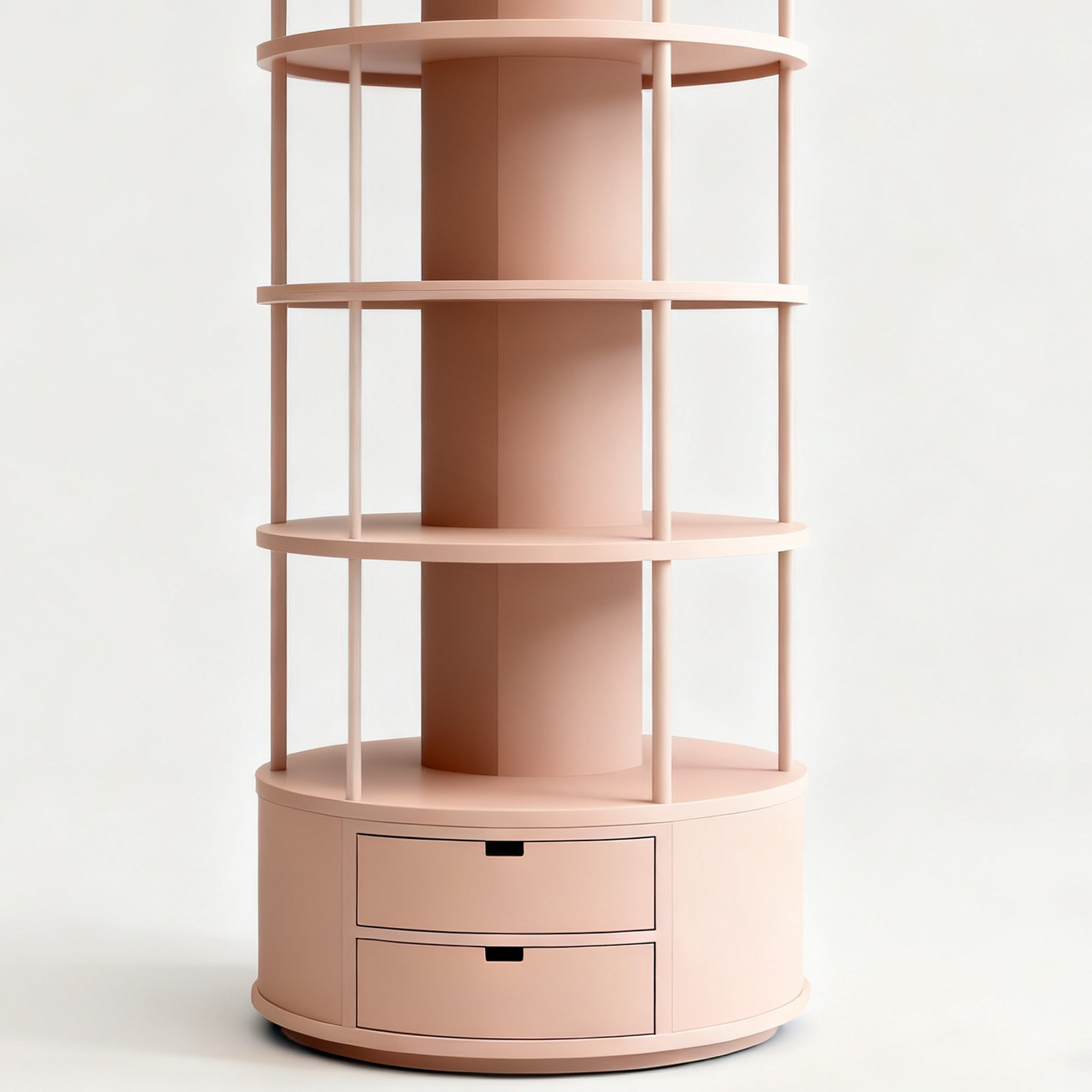 ชั้นวางของสีชมพูดีไซน์มินิมอล