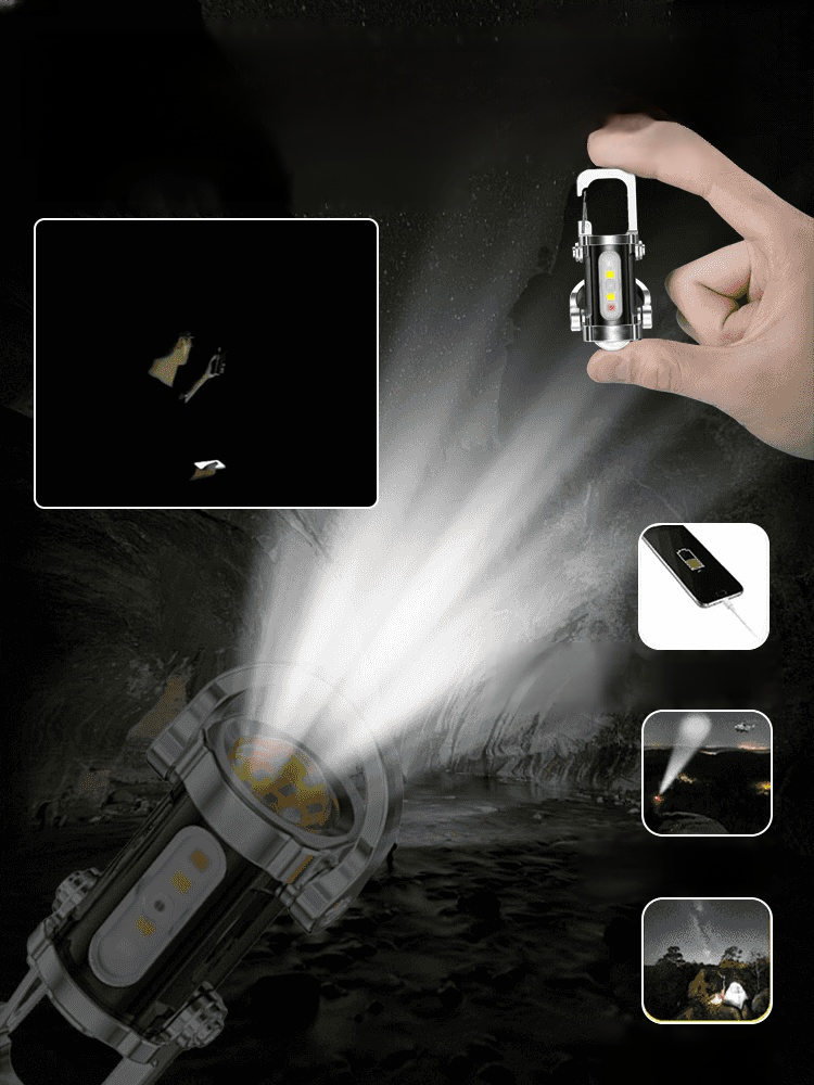 2025爆款迷你手電+充電寶，1秒撕碎黑夜，夜晚秒變白天，多種燈光隨意切換，亮度堪比汽車大燈！