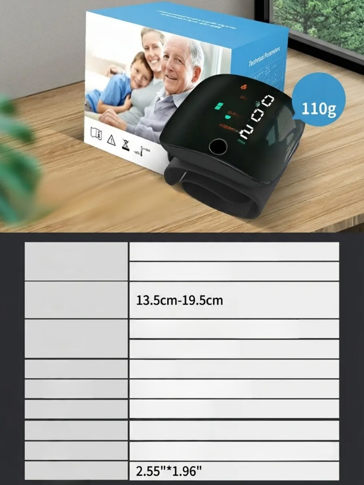 【語音大彩色螢幕】全自動手腕式電子血壓計，全自動手腕式設計，一鍵啟動 + 語音播報+精準測，輕鬆掌握血壓狀況