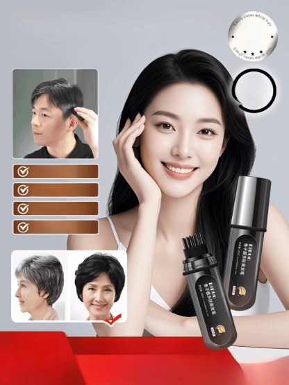 魚子醬多勝肽美髮筆，3秒快速染髮!💥髮色越白，效果越好，含有豐富的胜肽滋養成分，不只能遮蓋白髮，同時還能護理髮絲，使髮質柔順有光澤，持久不黏膩。