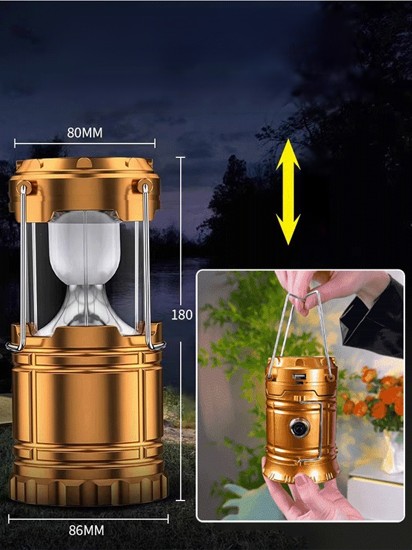 ☀️ 多功能太陽能燈，全年免費照明！💟 向上拉起即可亮起，不用時合上即可自動熄滅。💟 也可作為大容量行動電源；只需插入數據線即可為​​您的智慧型手機充電。