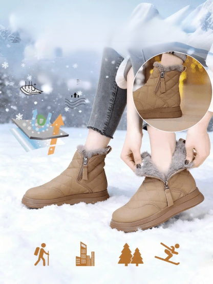 加絨加厚防水雪靴，100%羊毛襯裡，零下30度也不會感覺冷，防風防水防油污瞬間拉長腿部線條，打造纖細美腿！