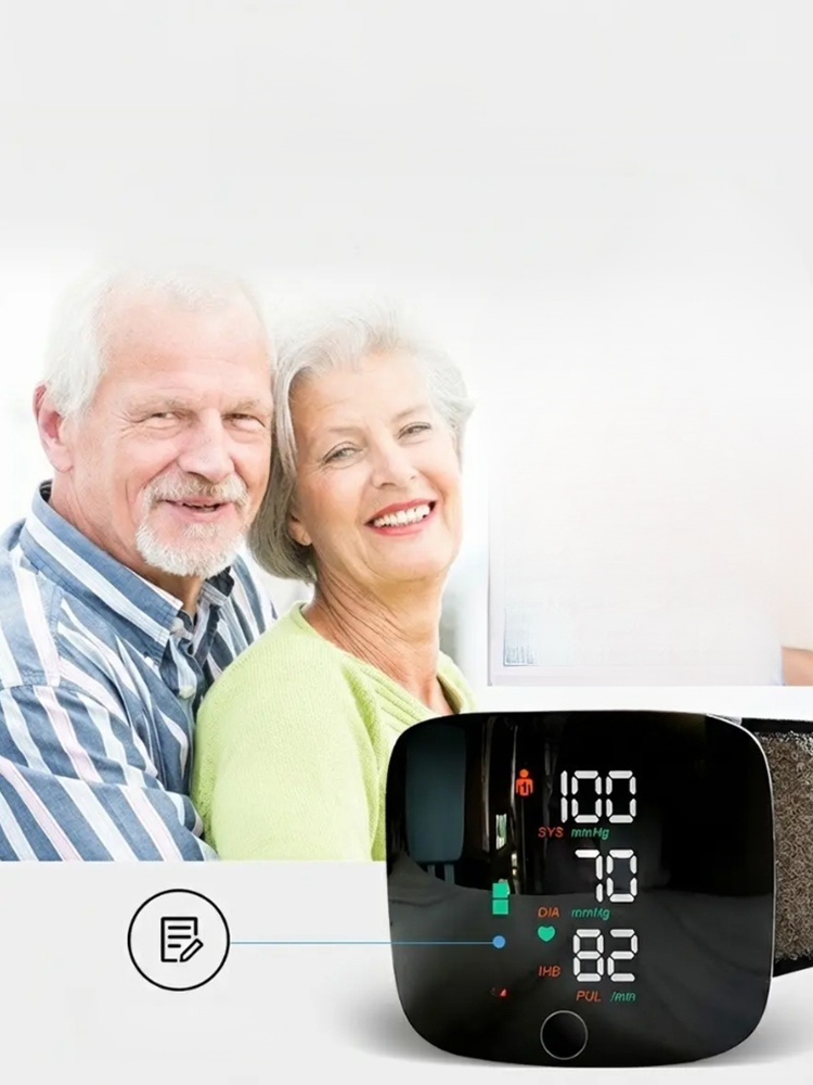 【語音大彩色螢幕】全自動手腕式電子血壓計，全自動手腕式設計，一鍵啟動 + 語音播報+精準測，輕鬆掌握血壓狀況