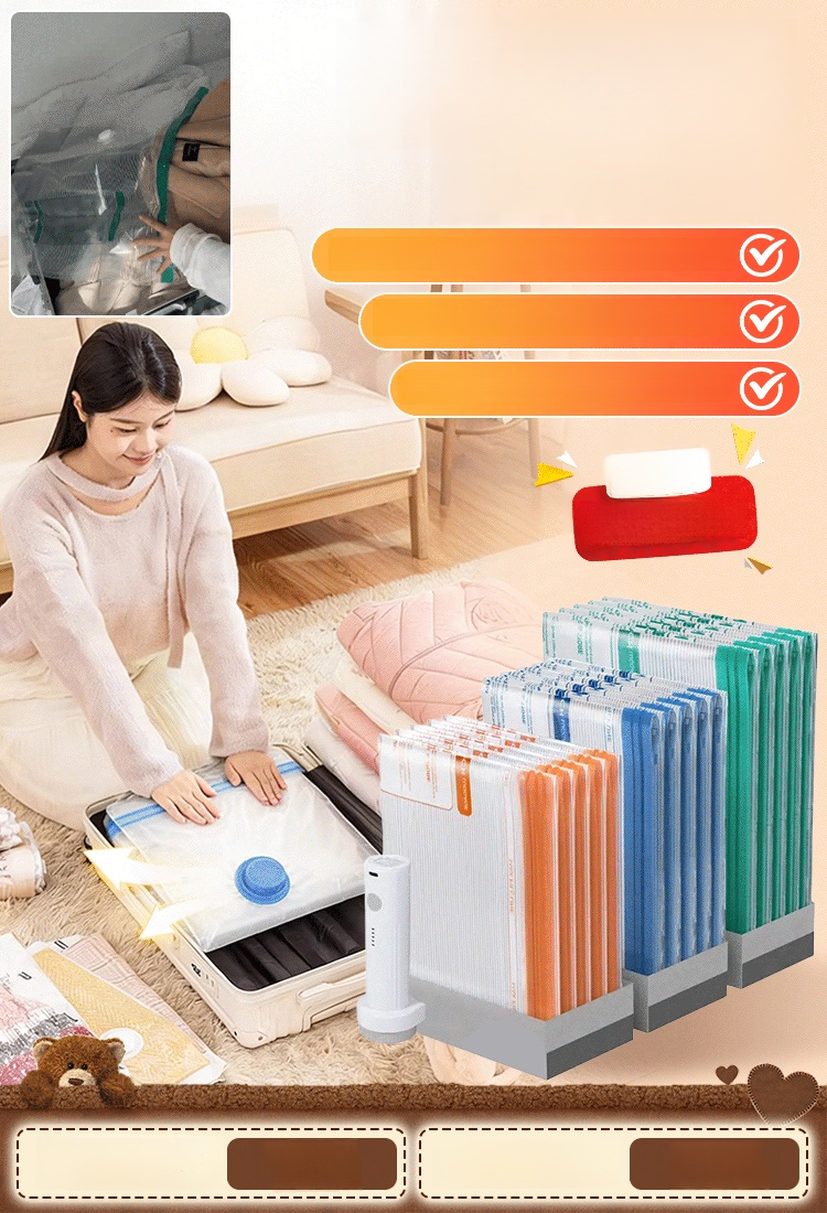 ลดพื้นที่เก็บของได้แบบชิล ๆ! 🌟 💨 ใส่ของเยอะ ๆ แต่ไม่เกะกะ! 💨 🛍️ แค่ดึงซิปแล้วมันก็หายไป! 🛍️ 🚀 ชีวิตง่ายขึ้นในพริบตา! 🚀