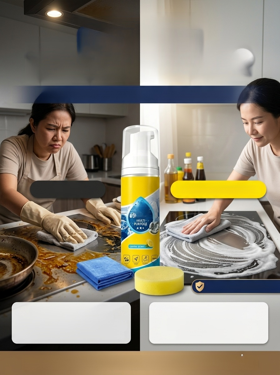 น้ำยาทำความสะอาดอเนกประสงค์🧴 แค่ฉีดพ่นครั้งเดียว คราบสกปรกก็หลุดออกเอง! ไม่ต้องขัดถู! เหมาะสำหรับคนขี้เกียจ!