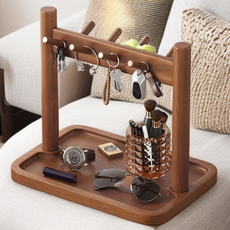 木質進門玄關鑰匙收納架